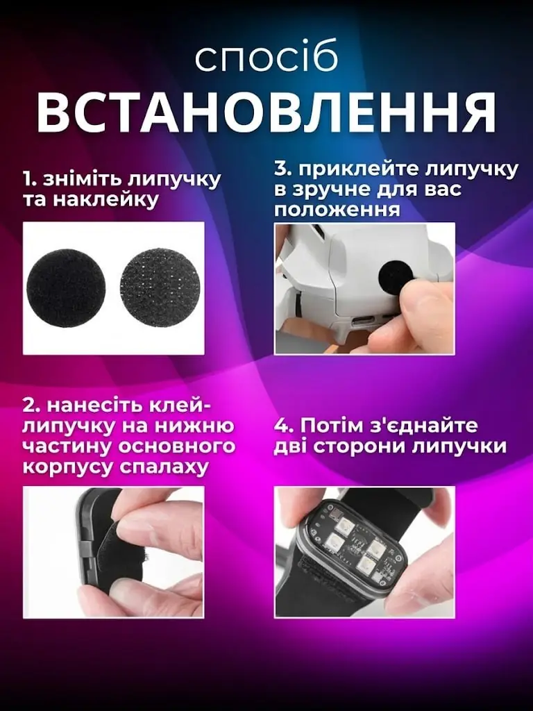 Комплект LED-маячків з пультом та USB-кабелем
